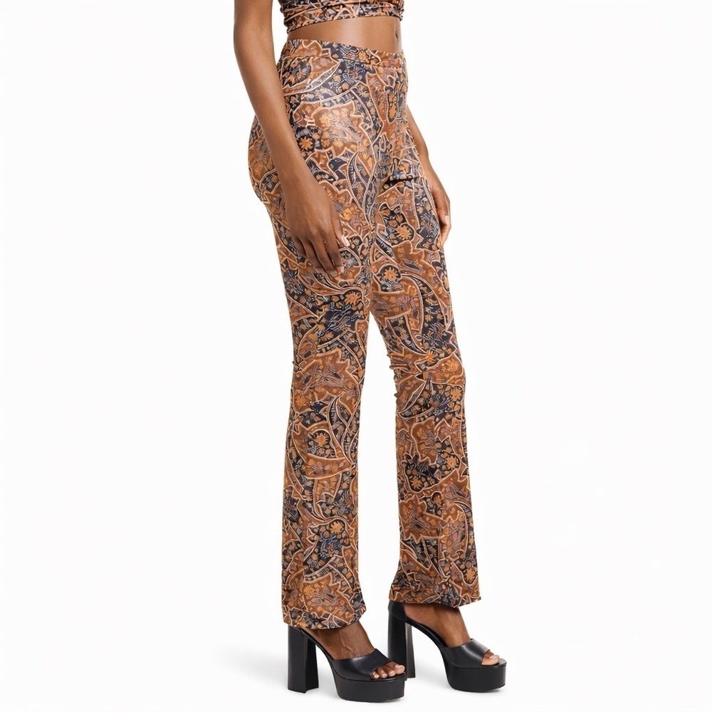 Elodie - Velvet Paisley Pants - Picture 2 of 10
